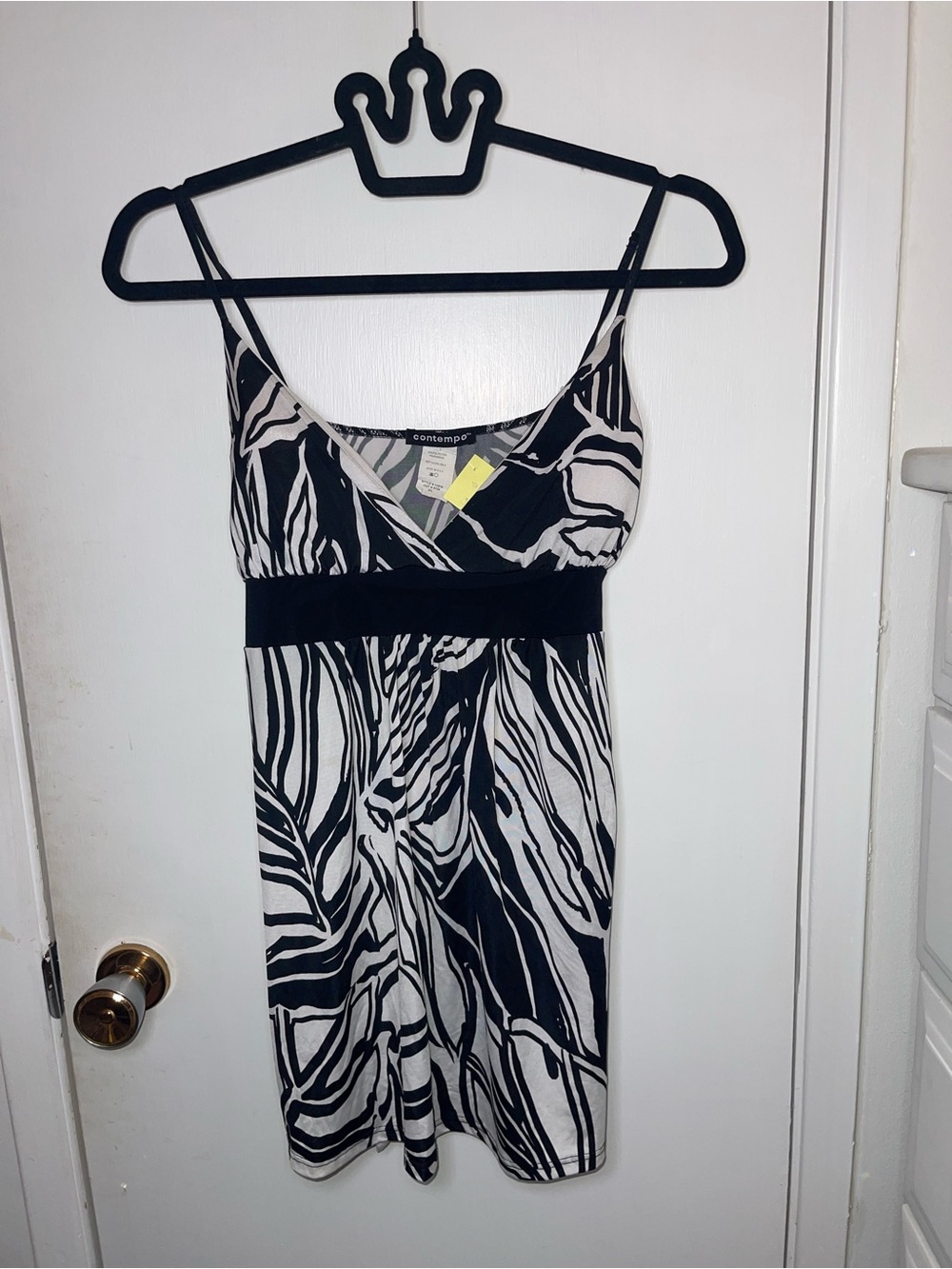 EUC Black and White Zebra-Print Spaghetti Strap Dress